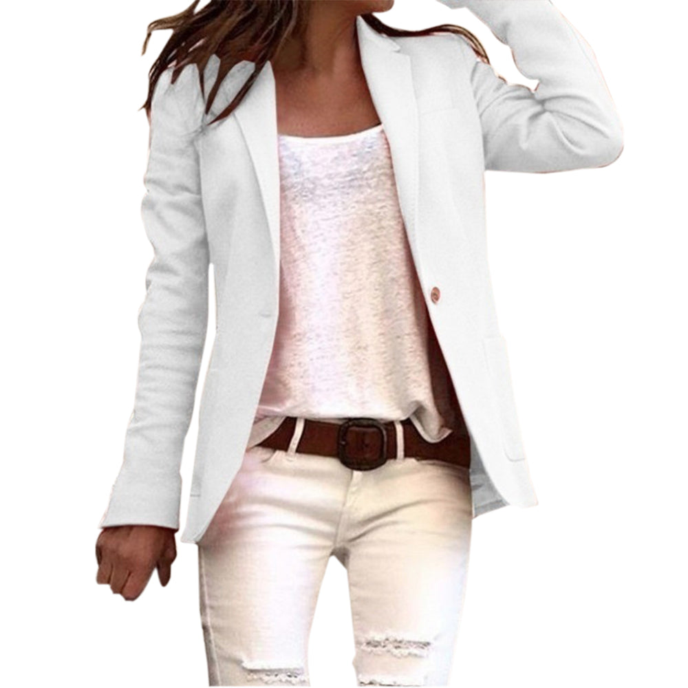 Blazer Slim-Fit con Revers Estructurados y Cierre de Un Botón para Mujer | Ideal para Uso Profesional y Diario