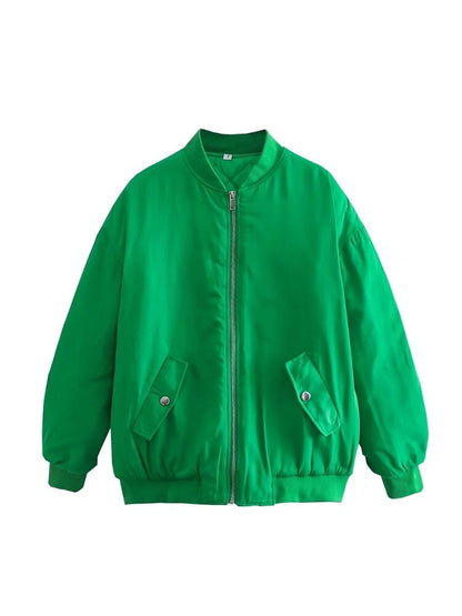 Chaqueta Bomber con Cierre de Cremallera para Mujer | Ideal para Uso Diario y Actividades al Aire Libre