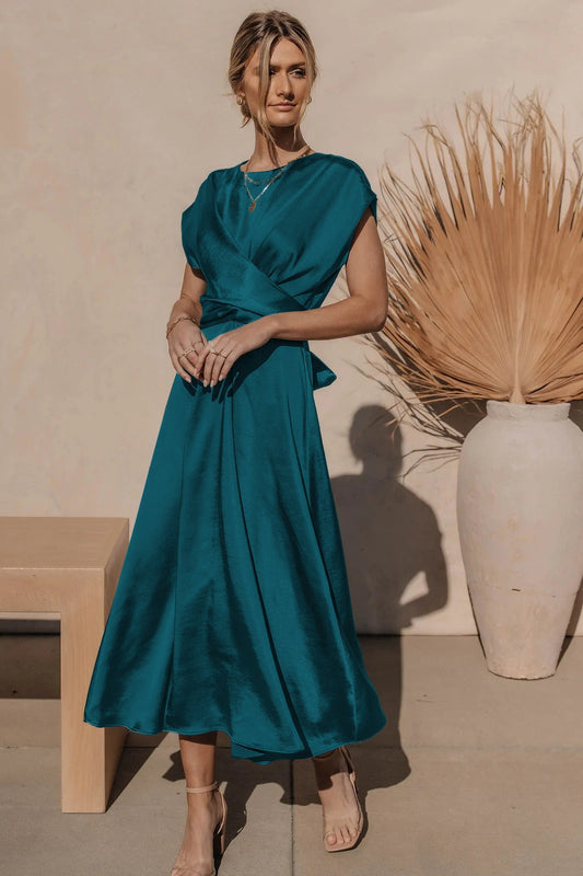 Vestido Cruzado con Cintura Ajustable para Mujer | Ideal para Uso Diario y Eventos