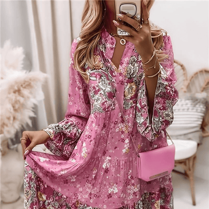 Vestido Midi Con Estampado Floral Y Corte Estructurado Para Mujer | Ideal Para Uso Diario Y Salidas Informales