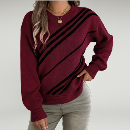 Jersey De Cuello Redondo Con Diseño De Bloques De Color Para Adultos | Ideal Para Invierno Y Uso Casual