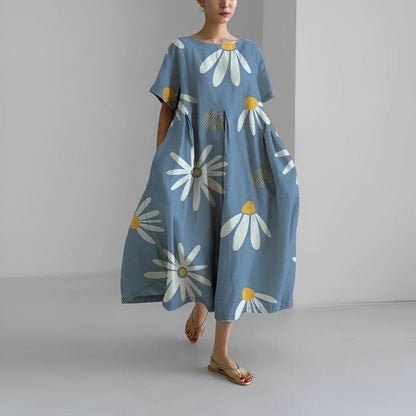 Vestido Midi Con Estampado Floral Y Corte Relajado Para Mujer | Ideal Para Uso Diario Y Salidas Informales