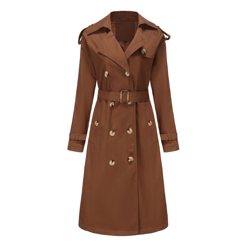 Trench-Coat Para Mujer con Cinturón Ajustable y Cierre Frontal | Ideal Para Uso Diario en Temporadas Variables