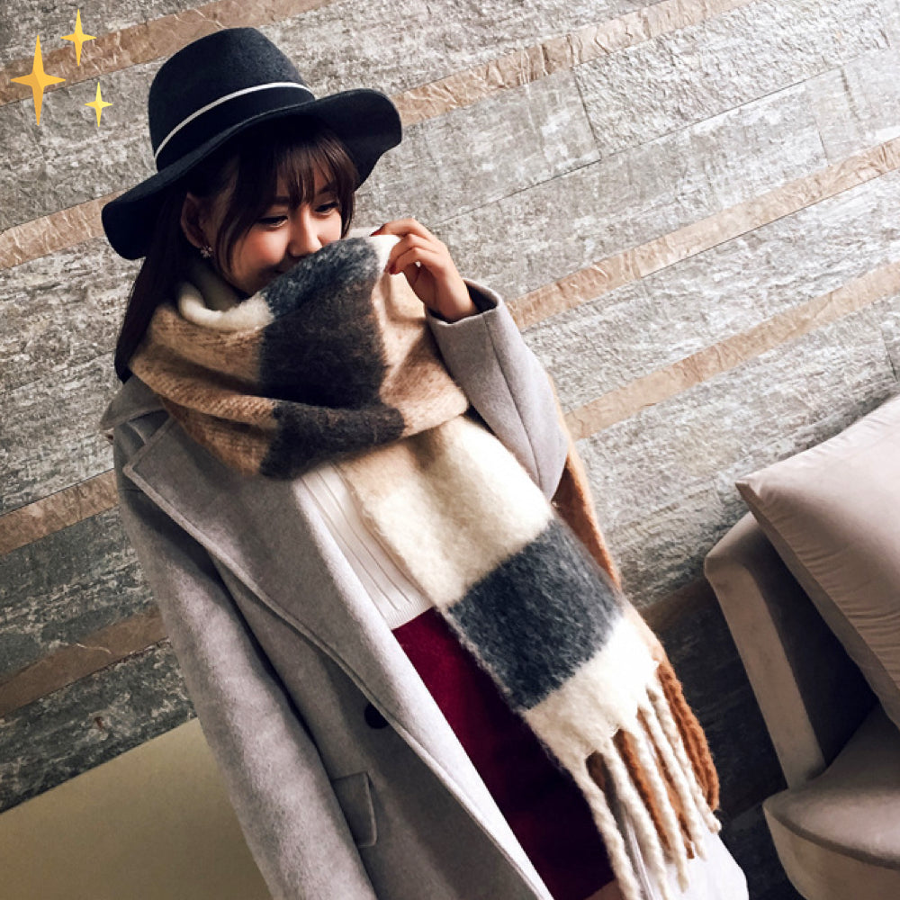 Bufanda Con Diseño De Cuadros Para Adultos | Ideal Para Invierno