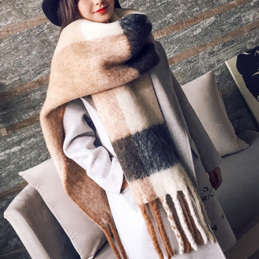 Bufanda Con Diseño De Cuadros Para Adultos | Ideal Para Invierno