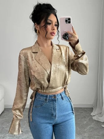 Blusa Cruzada Con Cierre Ajustable Para Mujer | Ideal Para Uso Diario
