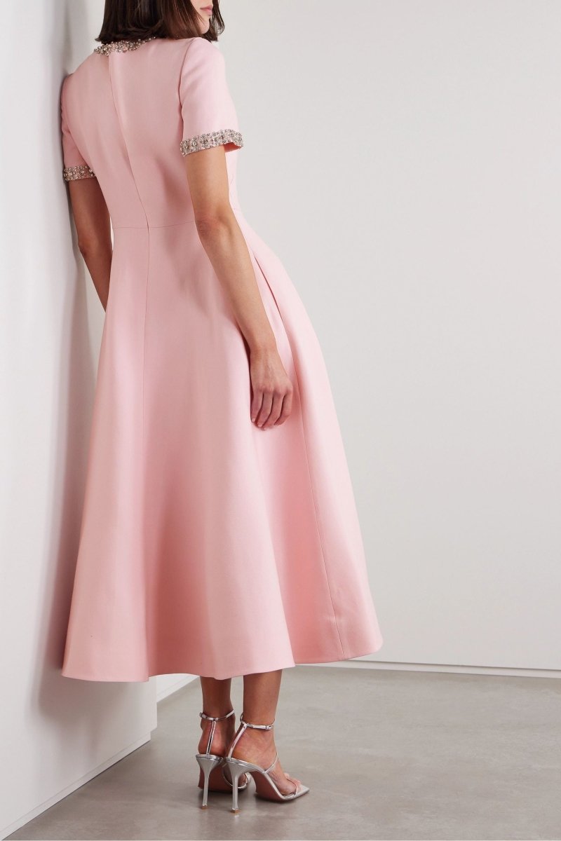 Vestido Midi con Cierre Trasero y Nudo Decorativo para Mujer | Ideal para Eventos Formales