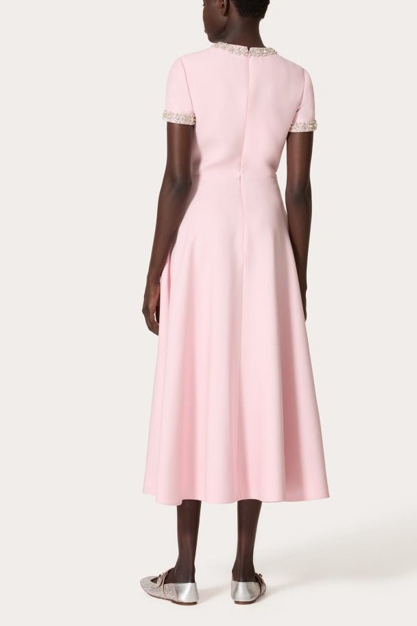 Vestido Midi con Cierre Trasero y Nudo Decorativo para Mujer | Ideal para Eventos Formales