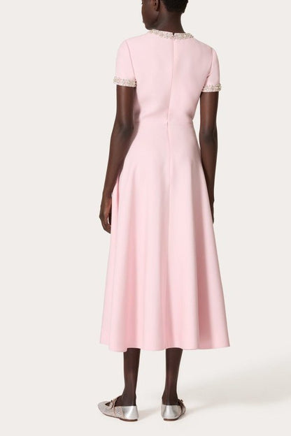 Vestido Midi con Cierre Trasero y Nudo Decorativo para Mujer | Ideal para Eventos Formales