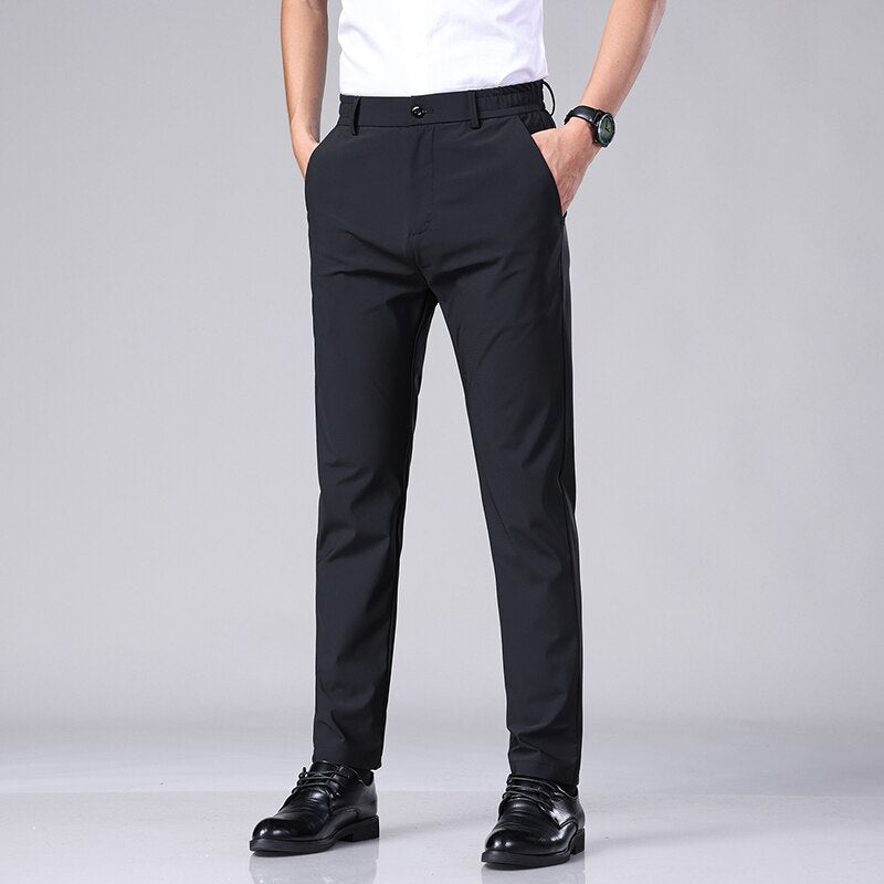 Pantalón Slim-Fit con Cierre de Cremallera para Hombre | Ideal para Entornos Profesionales