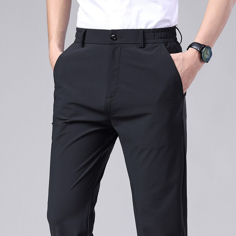 Pantalón Slim-Fit con Cierre de Cremallera para Hombre | Ideal para Entornos Profesionales