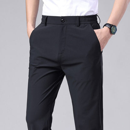 Pantalón Slim-Fit con Cierre de Cremallera para Hombre | Ideal para Entornos Profesionales