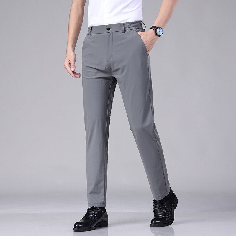 Pantalón Slim-Fit con Cierre de Cremallera para Hombre | Ideal para Entornos Profesionales