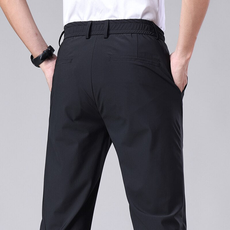 Pantalón Slim-Fit con Cierre de Cremallera para Hombre | Ideal para Entornos Profesionales