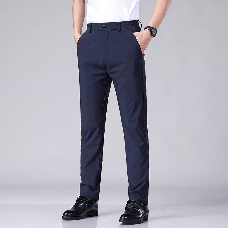 Pantalón Slim-Fit con Cierre de Cremallera para Hombre | Ideal para Entornos Profesionales