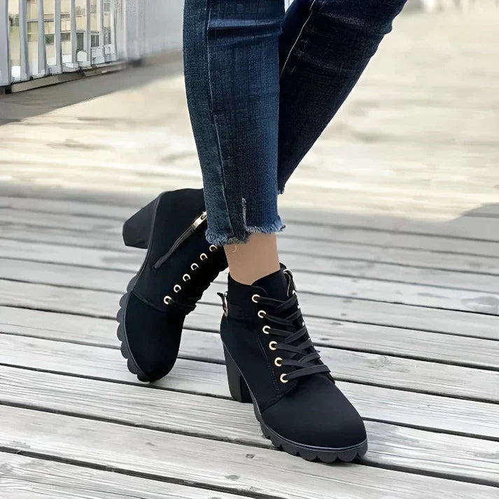 Botines de Invierno con Cordones y Cremallera Lateral para Mujer | Ideal para Invierno