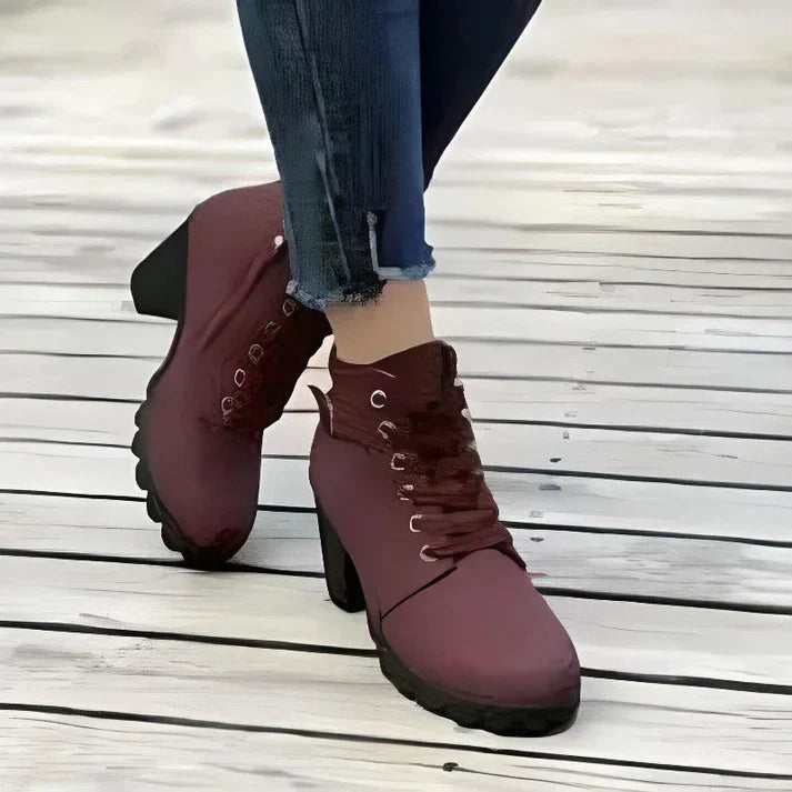 Botines de Invierno con Cordones y Cremallera Lateral para Mujer | Ideal para Invierno