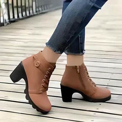 Botines de Invierno con Cordones y Cremallera Lateral para Mujer | Ideal para Invierno