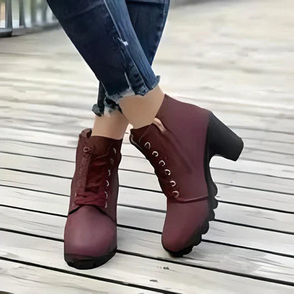 Botines de Invierno con Cordones y Cremallera Lateral para Mujer | Ideal para Invierno