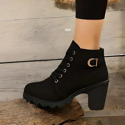 Botines de Invierno con Cordones y Cremallera Lateral para Mujer | Ideal para Invierno