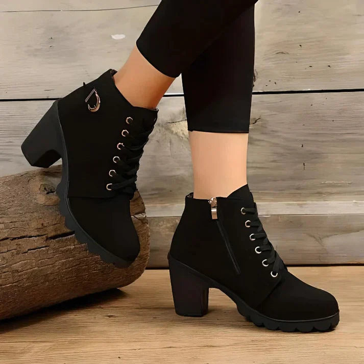 Botines de Invierno con Cordones y Cremallera Lateral para Mujer | Ideal para Invierno