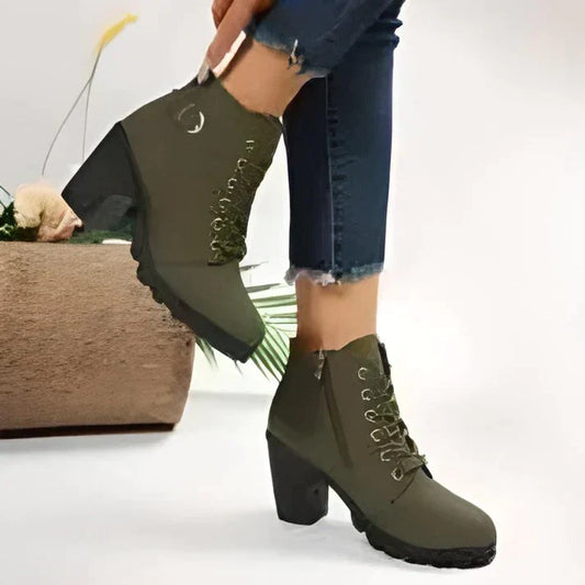 Botines de Invierno con Cordones y Cremallera Lateral para Mujer | Ideal para Invierno